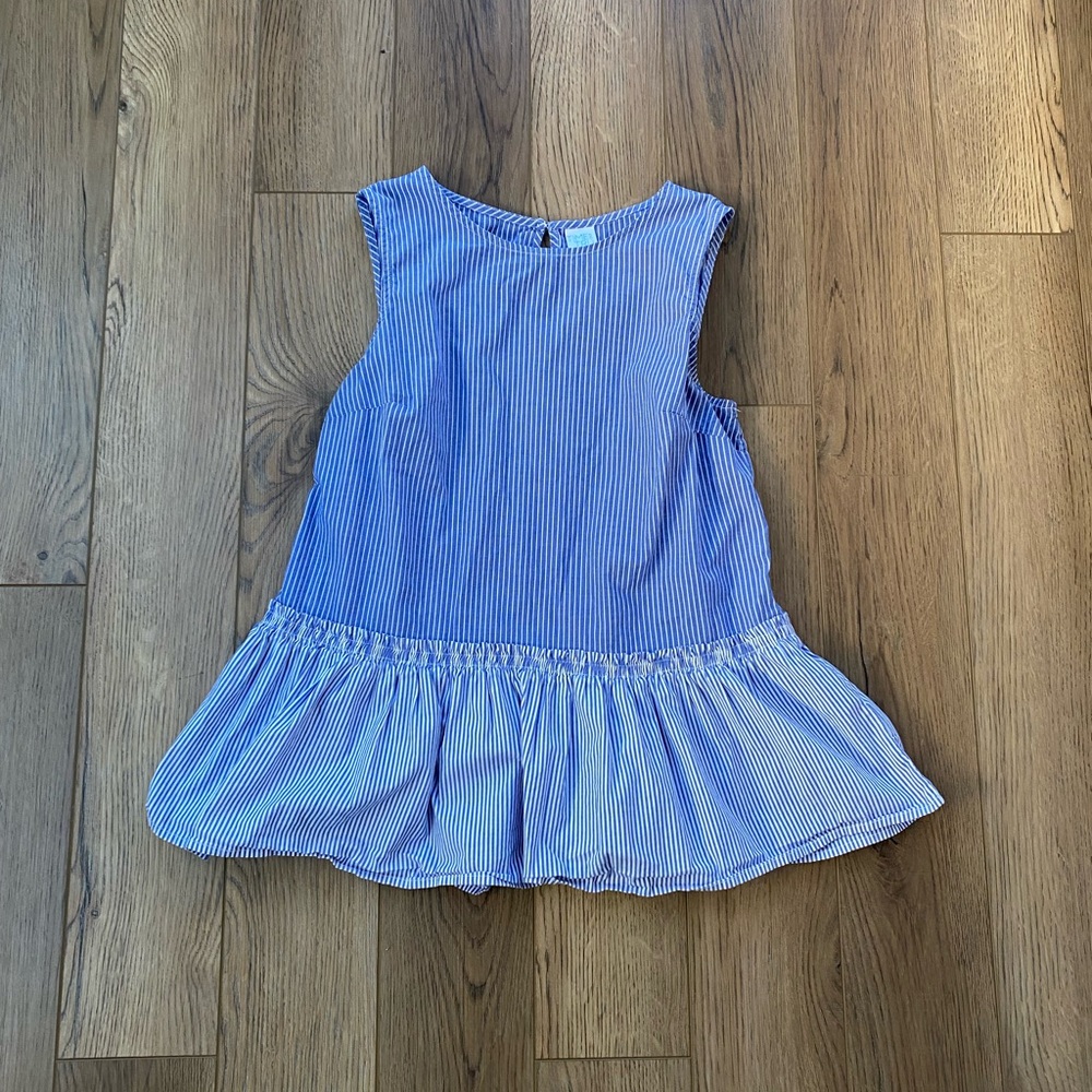 Time and Tru | Blue striped peplum shirt